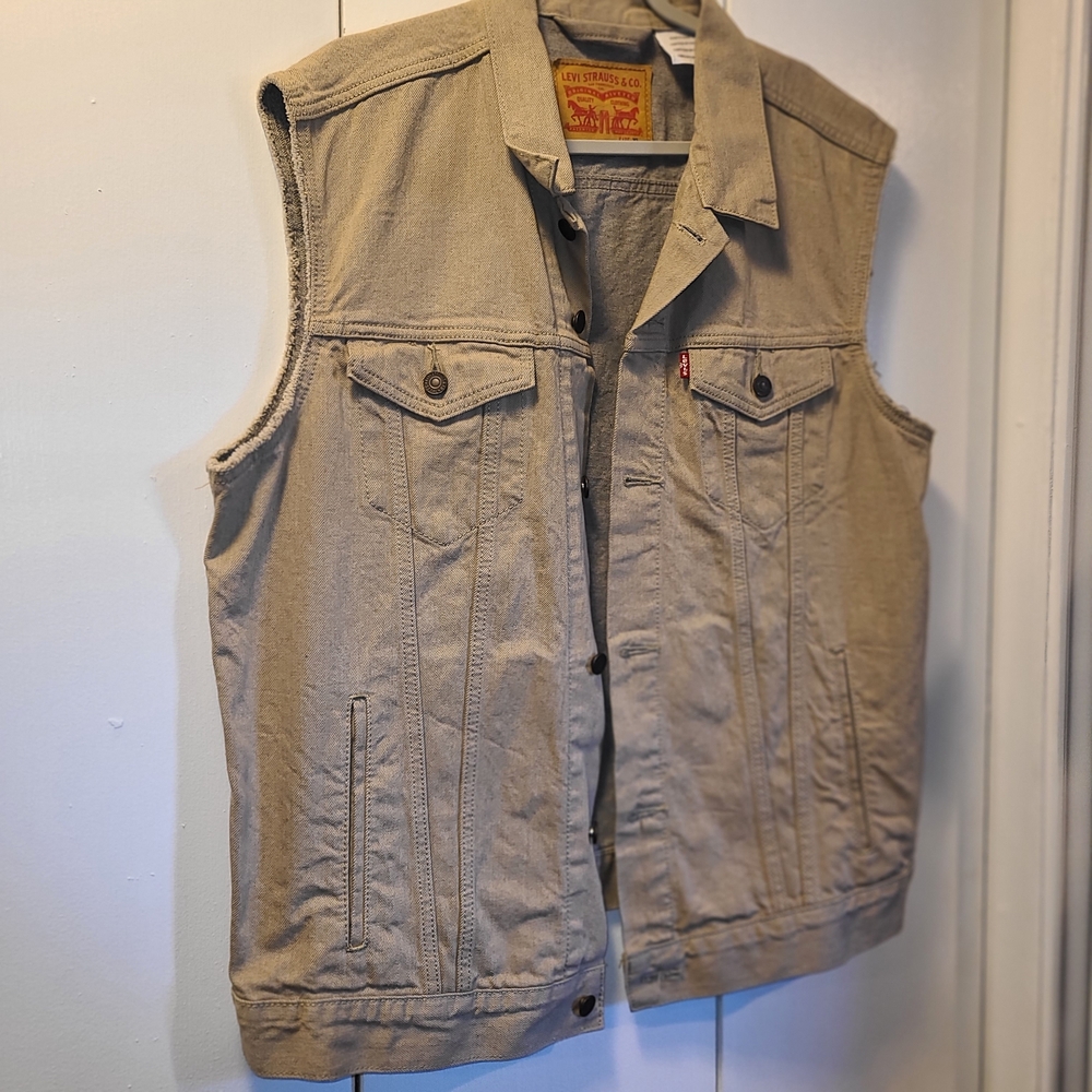 Levi's Men's Beige Denim Vest Size XL